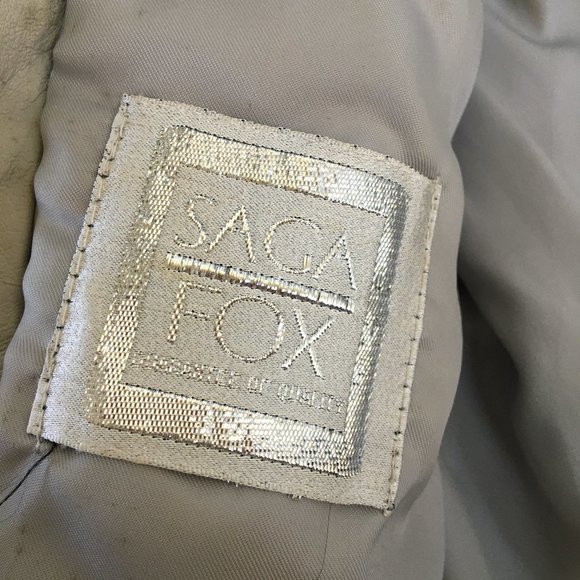 Vintage Saga Fox Fur Jacket, Cream/Ivory/Beige, Size M - Picture 4 of 8